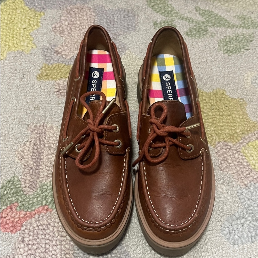 Sperry Tan Leather Boat Shoes
